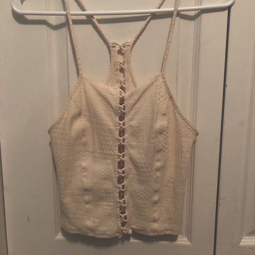 Off white crop top tank